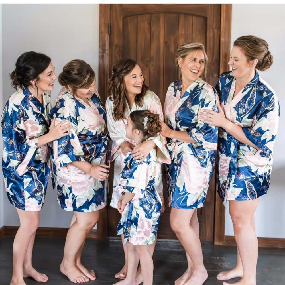 Silk floral robe